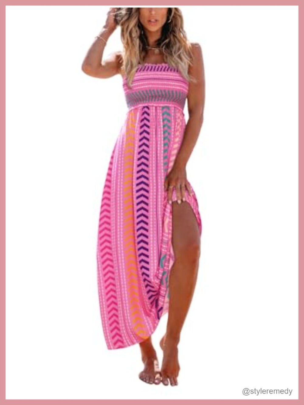 CUPSHE Women Floral Maxi Dress Smocked Sundress Sleeveless